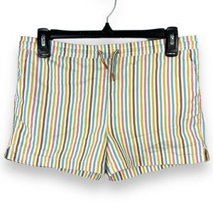 COPY - Zara Cabana Swim Shorts 9 / 10 Stripe Elastic Tie Waist Me…